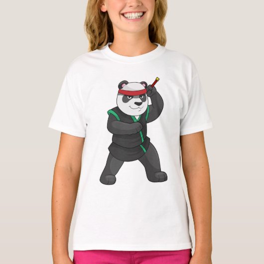 Panda as Ninja in Costume T-shirt (Voorkant)