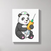 Panda as Nurse with Syringe Canvas Afdruk (Voorkant)