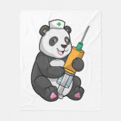 Panda as Nurse with Syringe Fleece Deken (Voorkant)