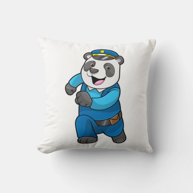 Panda as Police officer with Police hat Kussen (Voorkant)