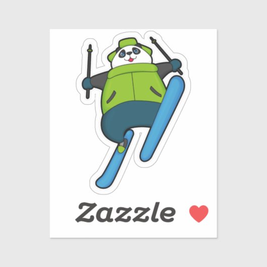 Panda as Ski jumper with Ski Sticker (Vel)