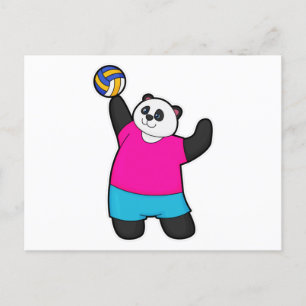 Panda as Volleyball player with Volleyball Briefkaart