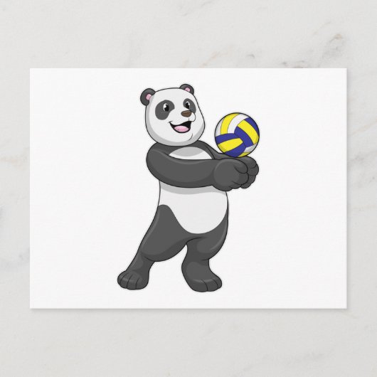 Panda as Volleyball player with Volleyball Briefkaart (Voorkant)