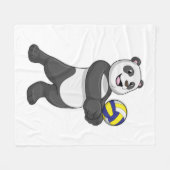 Panda as Volleyball player with Volleyball Fleece Deken (Voorkant (Horizontaal))
