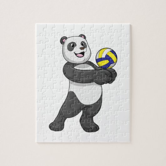 Panda as Volleyball player with Volleyball Legpuzzel (Verticaal)
