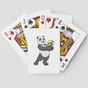 Panda as Volleyball player with Volleyball Pokerkaarten