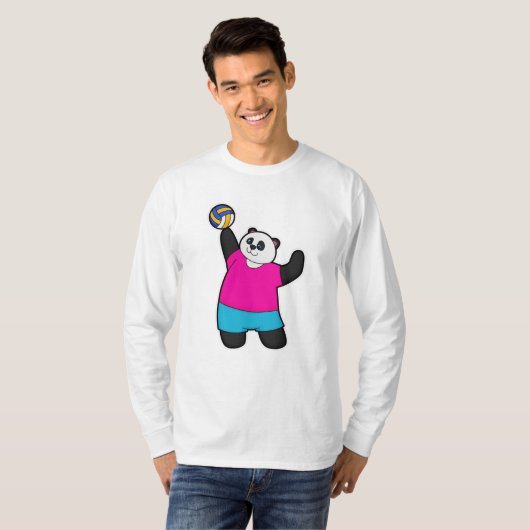 Panda as Volleyball player with Volleyball T-shirt (Voorkant volledig)