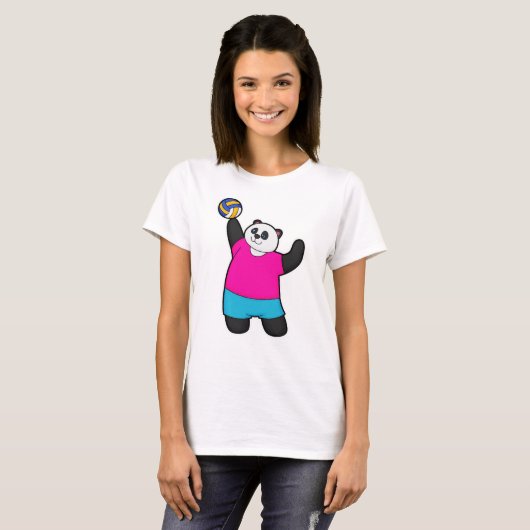 Panda as Volleyball player with Volleyball T-shirt (Voorkant volledig)