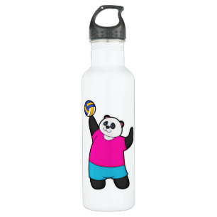 Panda as Volleyball player with Volleyball Waterfles