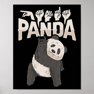 Panda Asl Handgebaar Doof Gehoorverlies Bewustzijn Poster