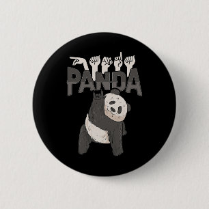 Panda Asl Handgebaar Doof Gehoorverlies Bewustzijn Ronde Button 5,7 Cm