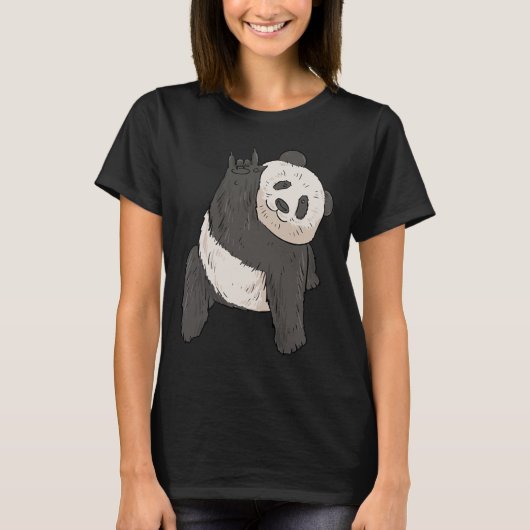 Panda Asl Handgebaar Doof Gehoorverlies Bewustzijn T-shirt (Voorkant)