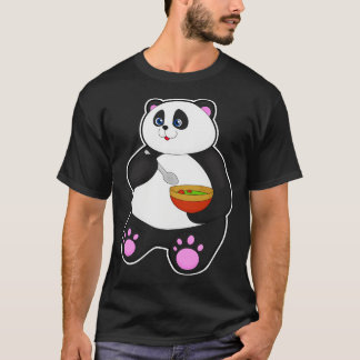 Panda at Eating with Spoon Bowl T-shirt