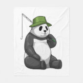 Panda at Fishing with Fishing rod Fleece Deken (Voorkant)