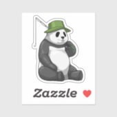 Panda at Fishing with Fishing rod Sticker (Vel)