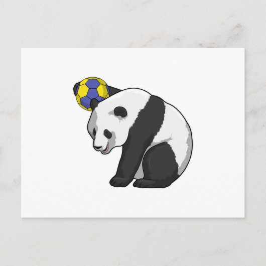 Panda at Handball Sports Briefkaart (Voorkant)