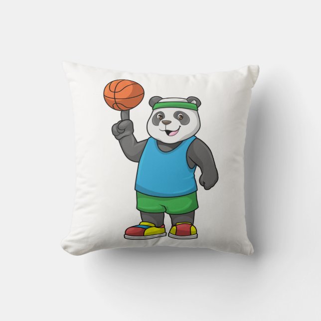 Panda at Sports with Basketball Kussen (Voorkant)