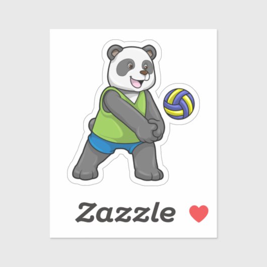 Panda at Sports with Volleyball Sticker (Vel)