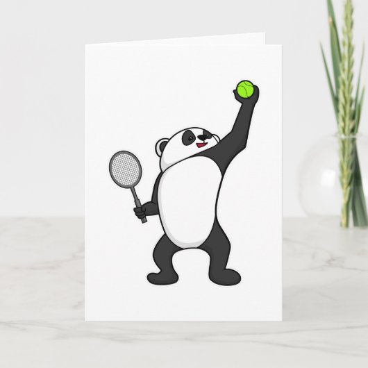 Panda at Tennis with Tennis racket Kaart (Voorkant)