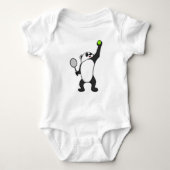 Panda at Tennis with Tennis racket Romper (Voorkant)