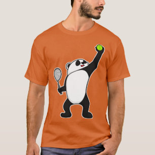 Panda at Tennis with Tennis racket T-shirt