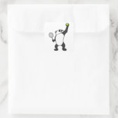 Panda at Tennis with Tennis racket Vierkante Sticker (Tas)