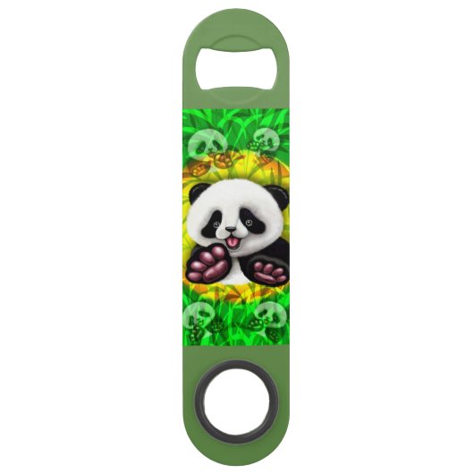 Panda Baby Beer Cute and Happy Speed Flessenopener (Voorkant)