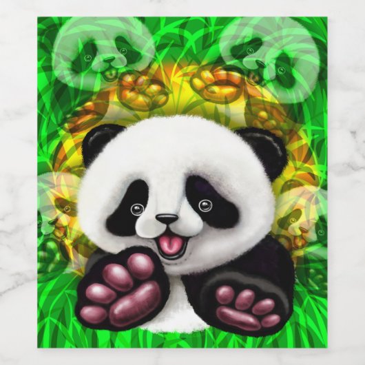 Panda Baby Beer Cute and Happy Wijn Etiket (Enkel label)