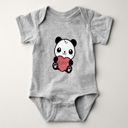 Panda Baby met hart T-shirt (Voorkant)