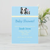 Panda-Baby shower - Blauw Kaart (Staand voorkant)