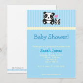 Panda-Baby shower - Blauw Kaart (Voorkant / Achterkant)