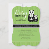Panda Baby shower Green Kaart (Voorkant)