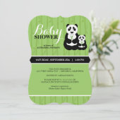 Panda Baby shower Green Kaart (Staand voorkant)