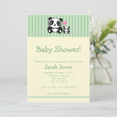Panda-Baby shower - Groen en Cream Kaart (Staand voorkant)