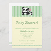 Panda-Baby shower - Groen en Cream Kaart (Voorkant / Achterkant)