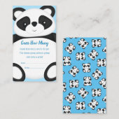 Panda Baby shower Guessing spel Informatiekaartje (Voorkant / Achterkant)