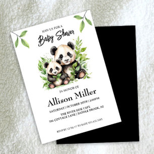 Panda Baby shower Invitation Kaart