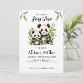 Panda Baby shower Invitation Kaart (Staand voorkant)