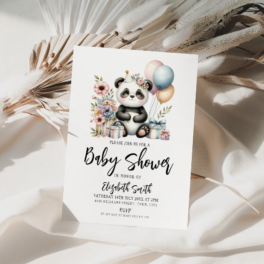 Panda Baby shower Kaart