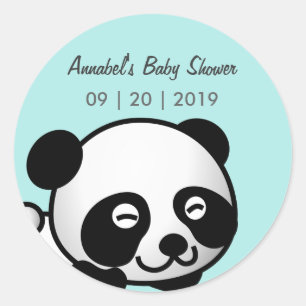 Panda Baby shower Ronde Sticker
