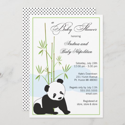 Panda | Babyschoenen Kaart (Voorkant / Achterkant)