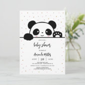 Panda babyshower uitnodiging (Staand voorkant)