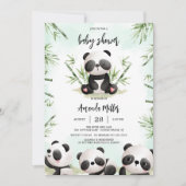 Panda babyshower uitnodiging (Voorkant)