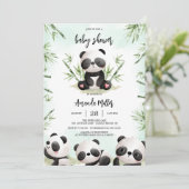 Panda babyshower uitnodiging (Staand voorkant)