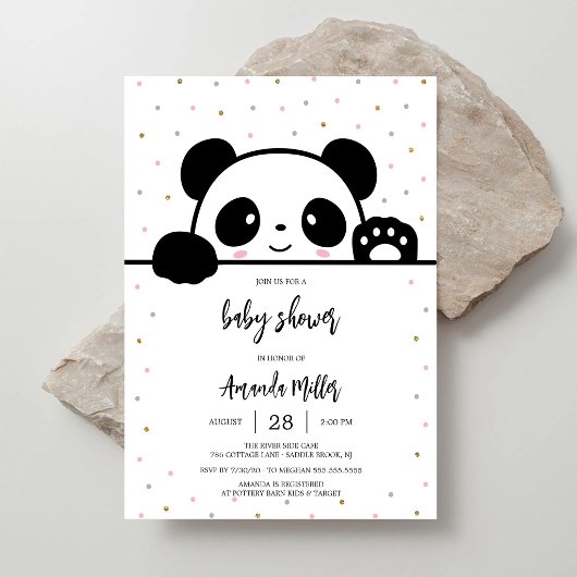Panda babyshower uitnodiging