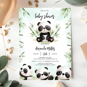 Panda babyshower uitnodiging