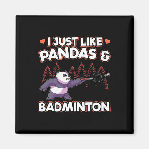 Panda Badminton Ik hou van panda's Magneet