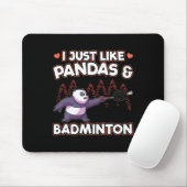 Panda Badminton Ik hou van panda's Muismat (Met muis)