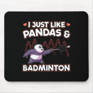 Panda Badminton Ik hou van panda's Muismat