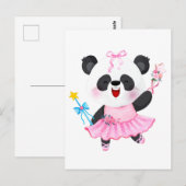 Panda Ballerina Dierenliefhebbers Meisje Briefkaart (Voorkant / Achterkant)